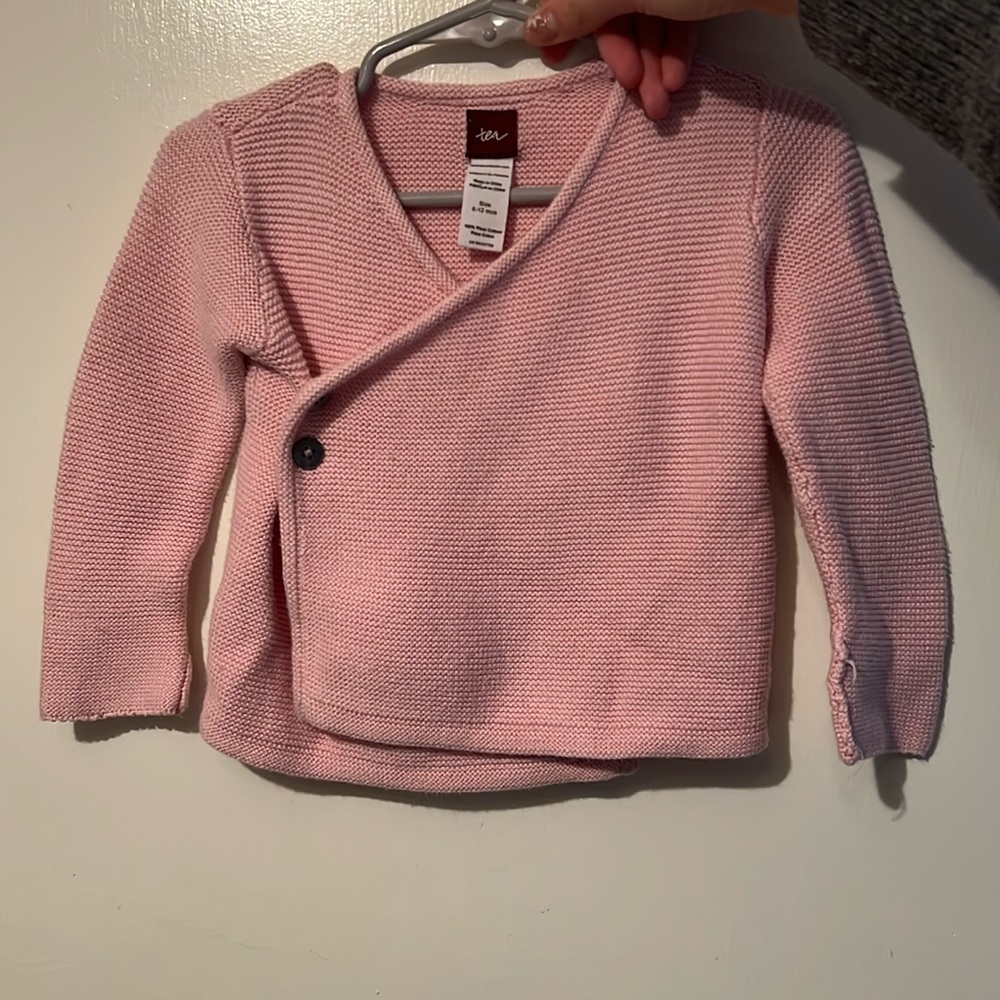 Light pink TEA wrap shirt /sweater
